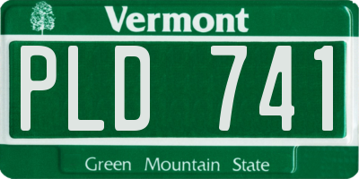 VT license plate PLD741