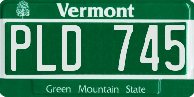 VT license plate PLD745
