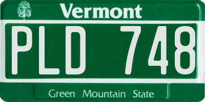 VT license plate PLD748