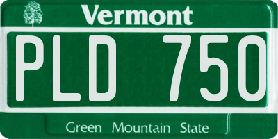 VT license plate PLD750