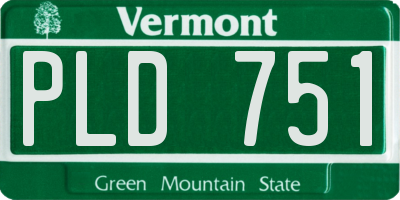 VT license plate PLD751