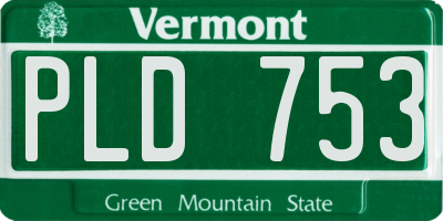 VT license plate PLD753