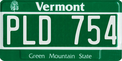 VT license plate PLD754