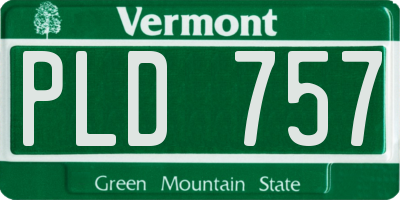 VT license plate PLD757