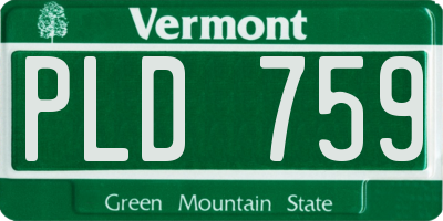 VT license plate PLD759
