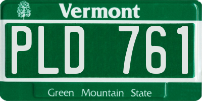 VT license plate PLD761