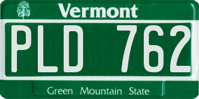 VT license plate PLD762