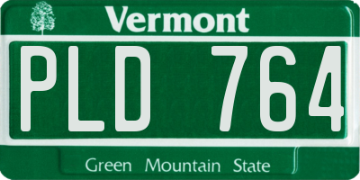 VT license plate PLD764