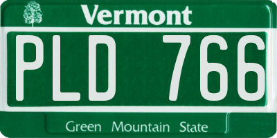 VT license plate PLD766