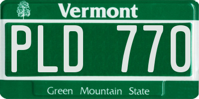 VT license plate PLD770