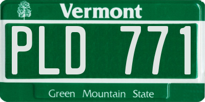 VT license plate PLD771