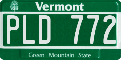 VT license plate PLD772