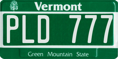 VT license plate PLD777