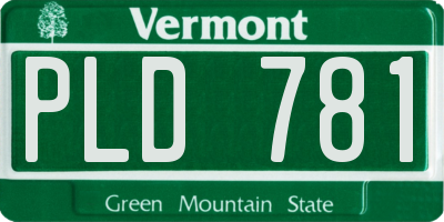 VT license plate PLD781