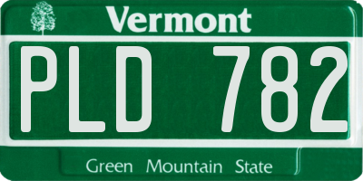 VT license plate PLD782