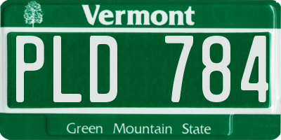 VT license plate PLD784