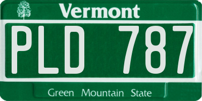 VT license plate PLD787