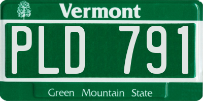 VT license plate PLD791