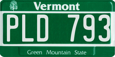 VT license plate PLD793