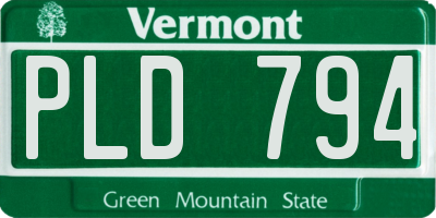 VT license plate PLD794