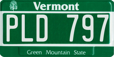 VT license plate PLD797