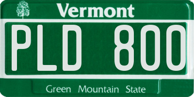 VT license plate PLD800