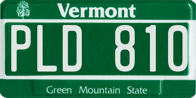 VT license plate PLD810