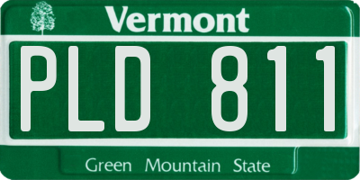 VT license plate PLD811