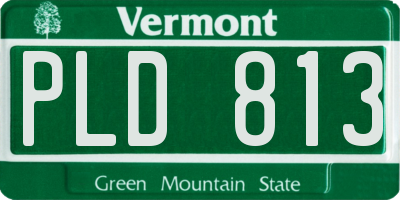 VT license plate PLD813