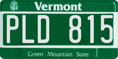 VT license plate PLD815
