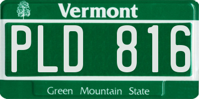 VT license plate PLD816