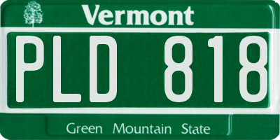 VT license plate PLD818