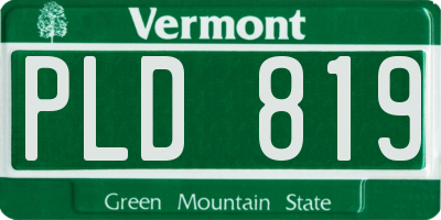 VT license plate PLD819