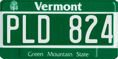 VT license plate PLD824