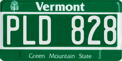 VT license plate PLD828
