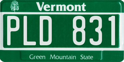 VT license plate PLD831