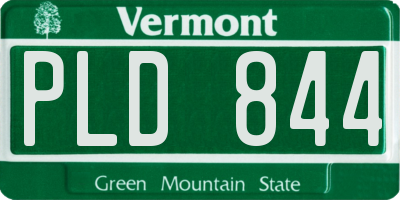 VT license plate PLD844