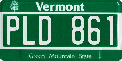 VT license plate PLD861