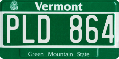 VT license plate PLD864