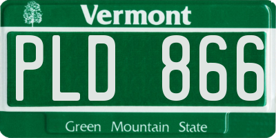 VT license plate PLD866