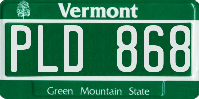 VT license plate PLD868