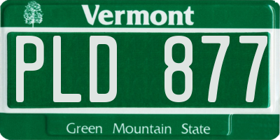 VT license plate PLD877