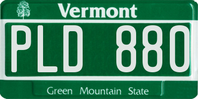 VT license plate PLD880