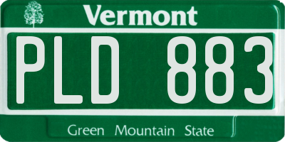 VT license plate PLD883