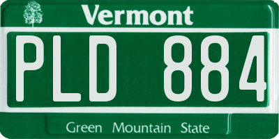 VT license plate PLD884