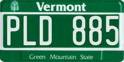 VT license plate PLD885