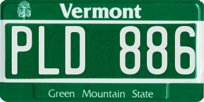 VT license plate PLD886
