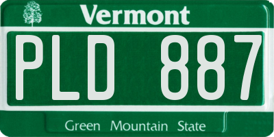 VT license plate PLD887