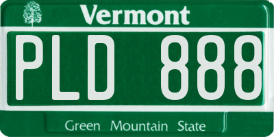 VT license plate PLD888