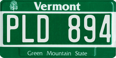 VT license plate PLD894